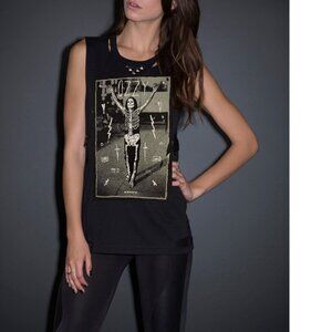 OZZY Sleeveless Black Graphic Muscle Tank Top